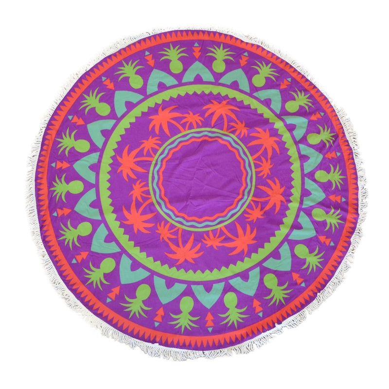 Cheer Collection Multi Purpose Decorative Terry 60 Round Beach Towel