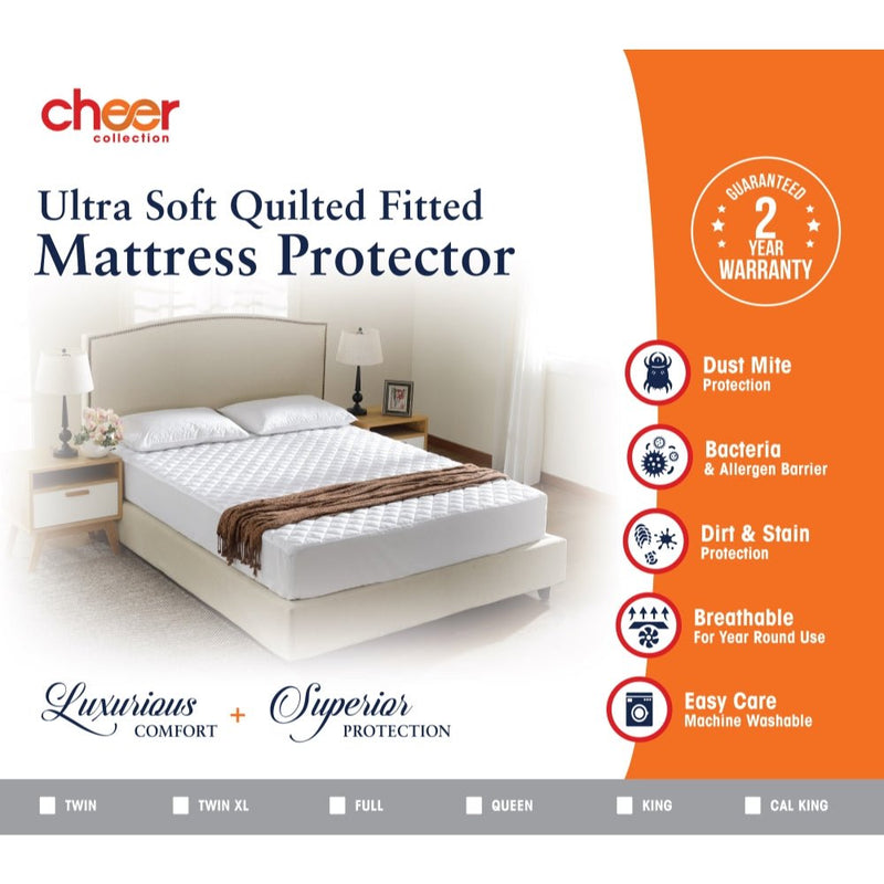 Cheer Collection Quilted Mattress Pad And Protector - Assorted Sizes