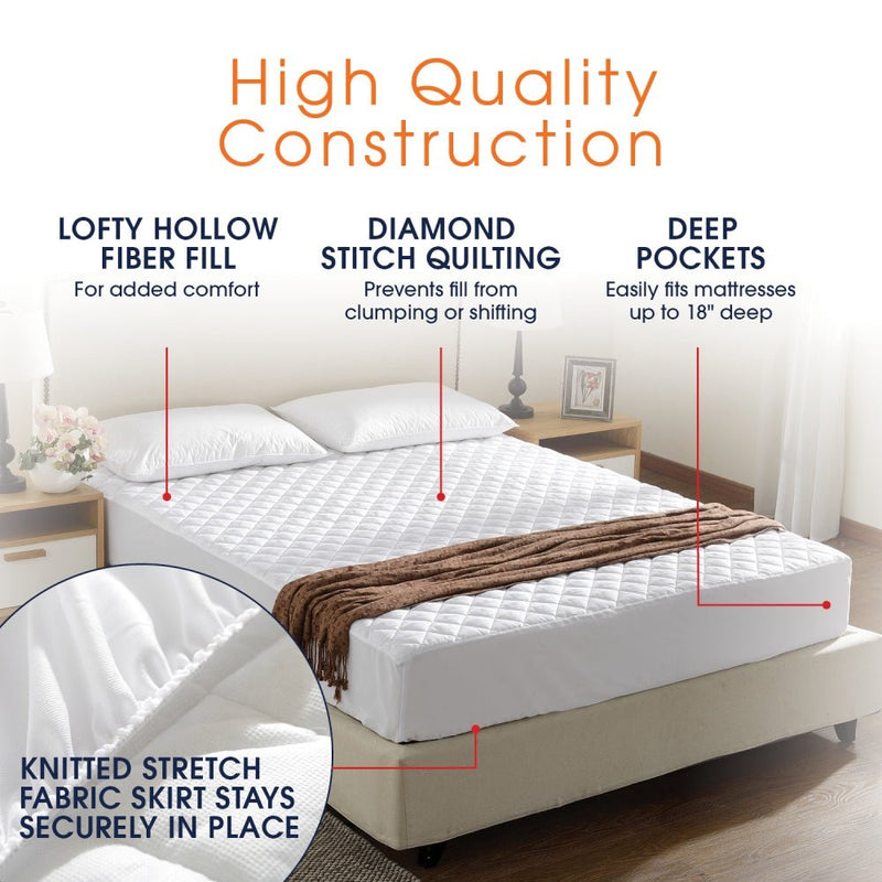 Cheer Collection Quilted Mattress Pad And Protector - Assorted Sizes