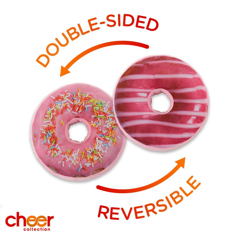 Cheer Collection Reversible Plush Donut Throw Pillow