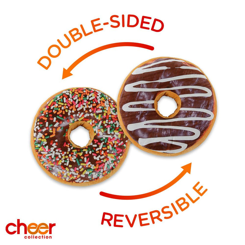 Cheer Collection Reversible Plush Donut Throw Pillow