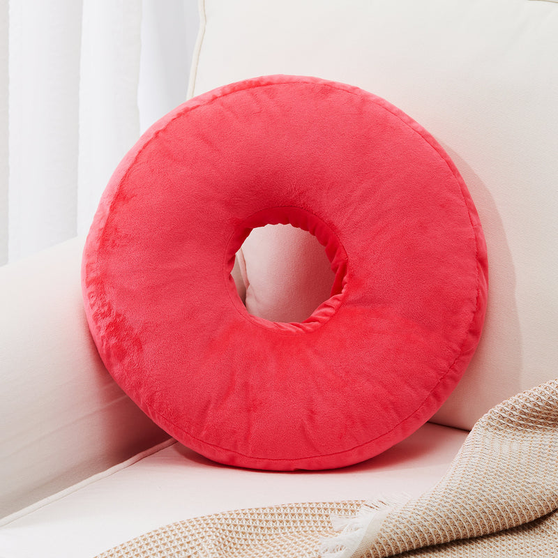 Cheer Collection Round Donut Pillow - Super Soft Microplush Doughnut Pillow and Comfy Seat Cushion for Kids and Adults