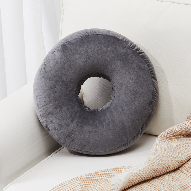 Cheer Collection Round Donut Pillow - Super Soft Microplush Doughnut Pillow and Comfy Seat Cushion for Kids and Adults