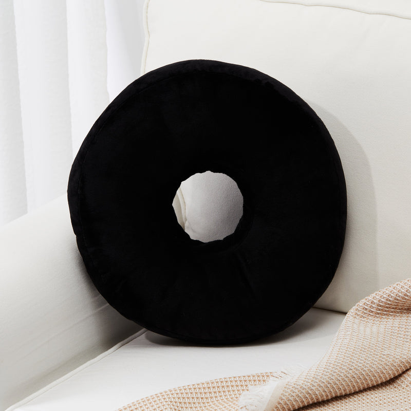 Cheer Collection Round Donut Pillow - Super Soft Microplush Doughnut Pillow and Comfy Seat Cushion for Kids and Adults