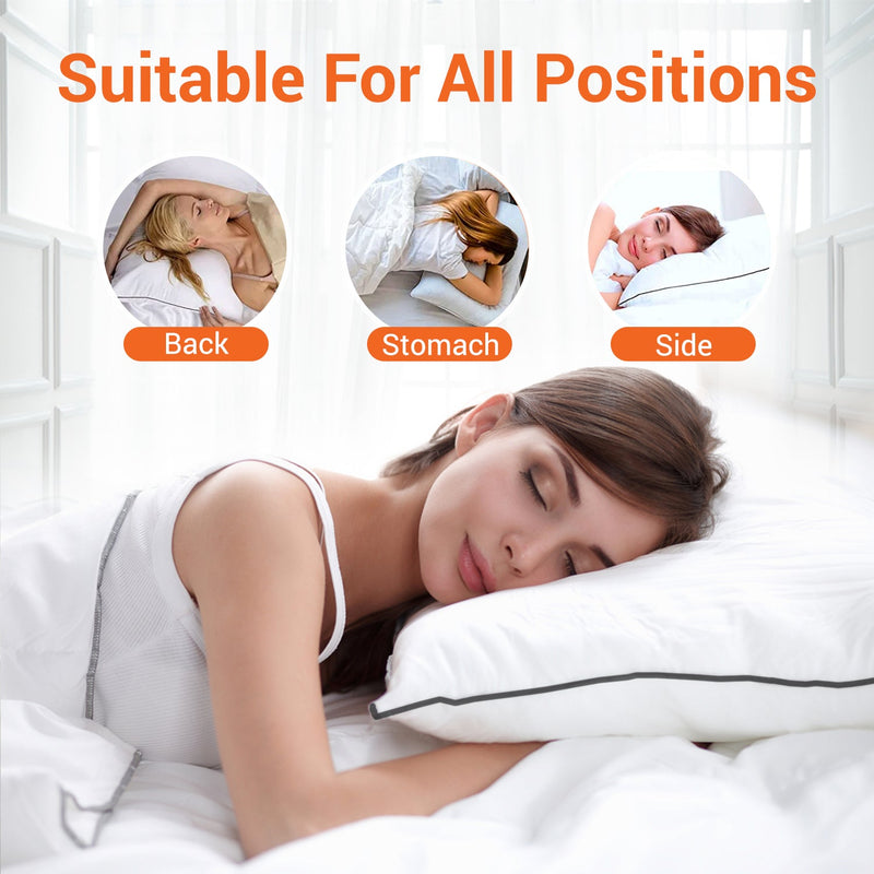 Cheer Collection Set of 2 Adjustable Layer Pillows - Two Bed Pillows with Removable Gel Fiber Fill Inserts for Sleeping