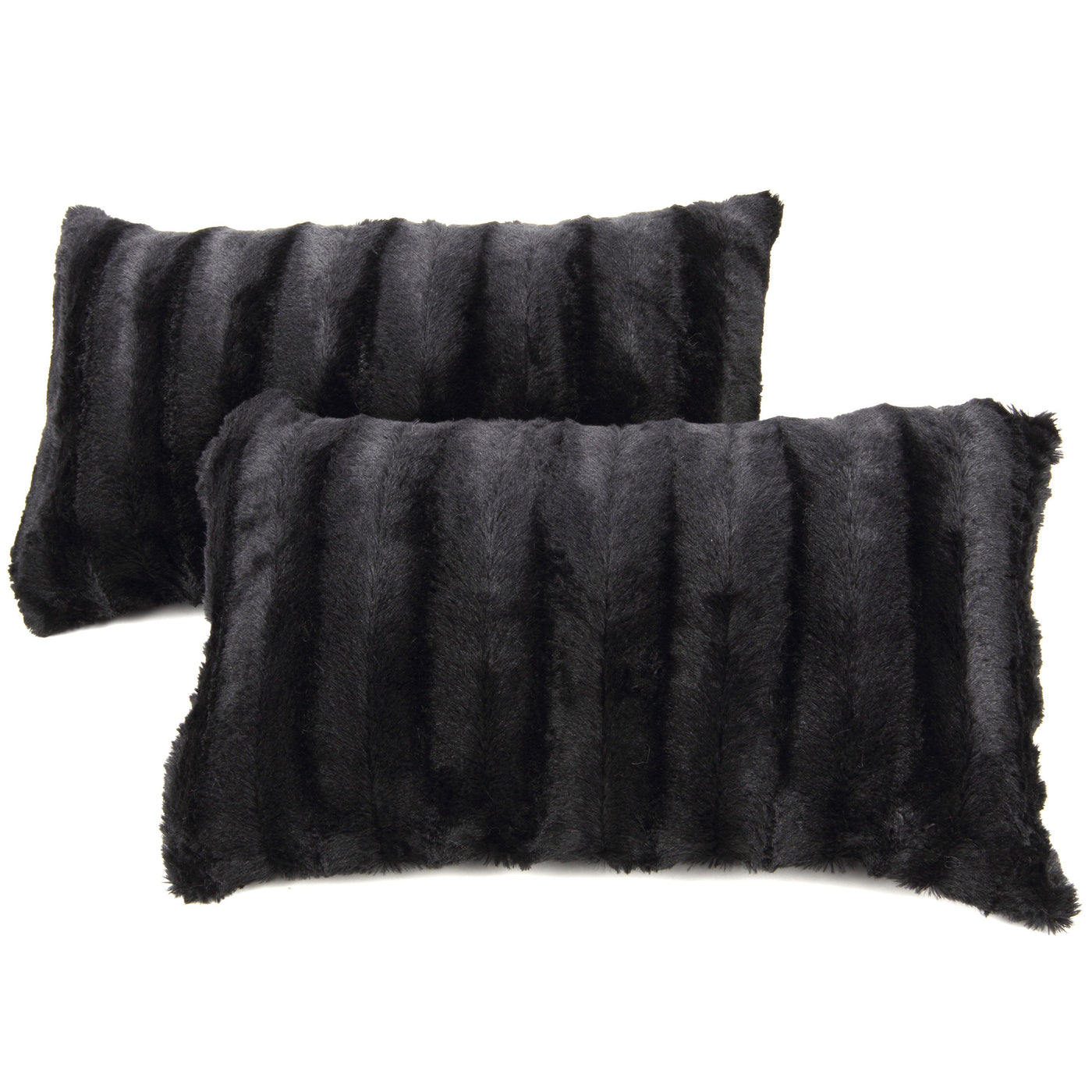 Cheer Collection Faux Fur Pillows - Decorative Throw Pillows for Couch &  Bed - Machine Washable - 20 x 20 - Grey (Set of 2)