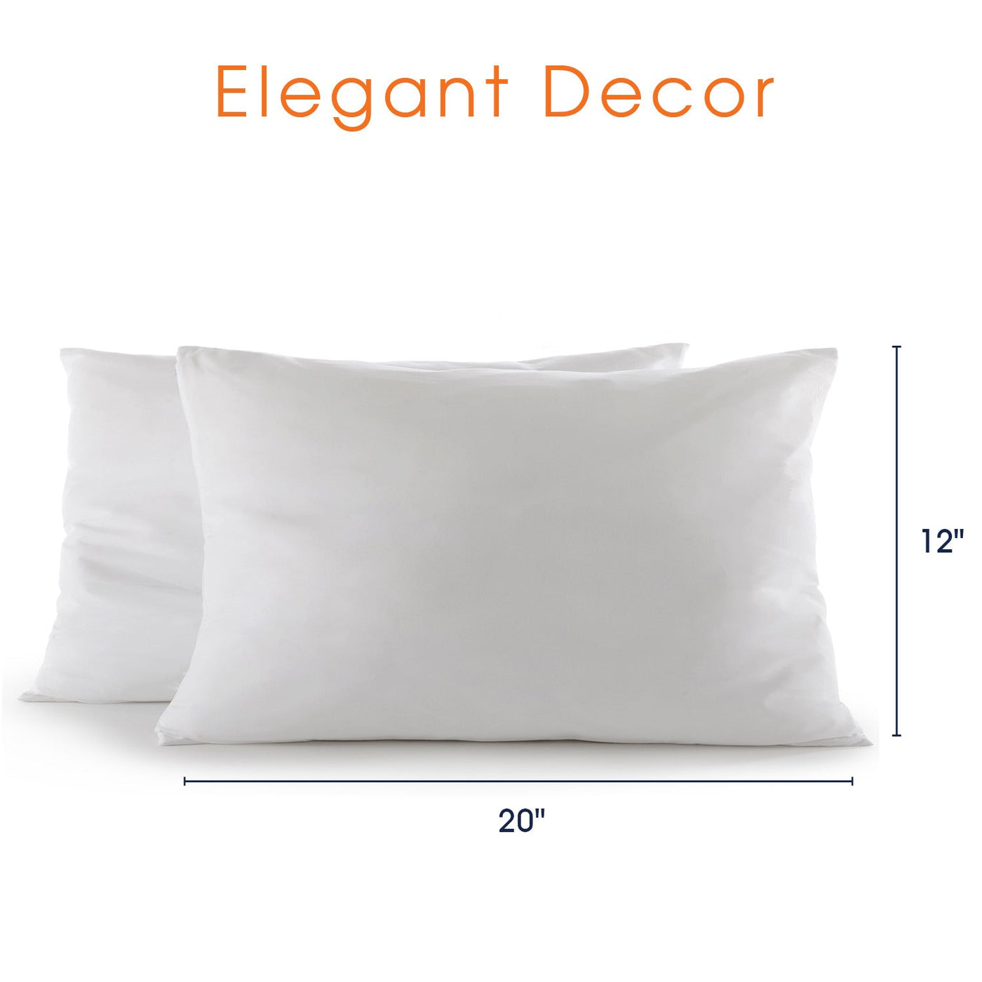 Cheer Collection Set of 2 Decorative White Square Accent Throw Pillows and Insert for Couch Sofa Bed, Includes Zippered Cover - 16x16