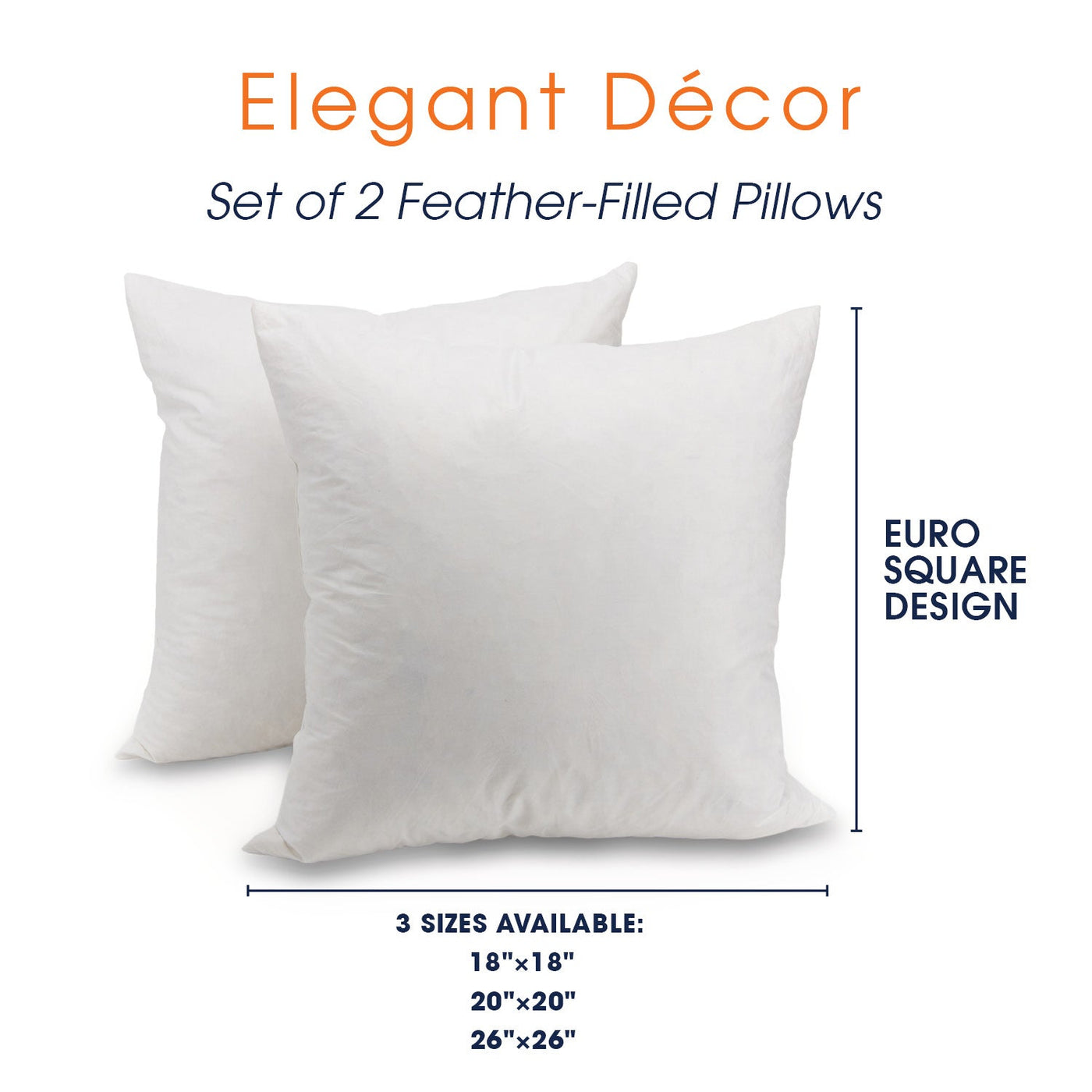 Pillow Insert 18x18 Inch Square Sham Stuffer Premium Pillow Forms