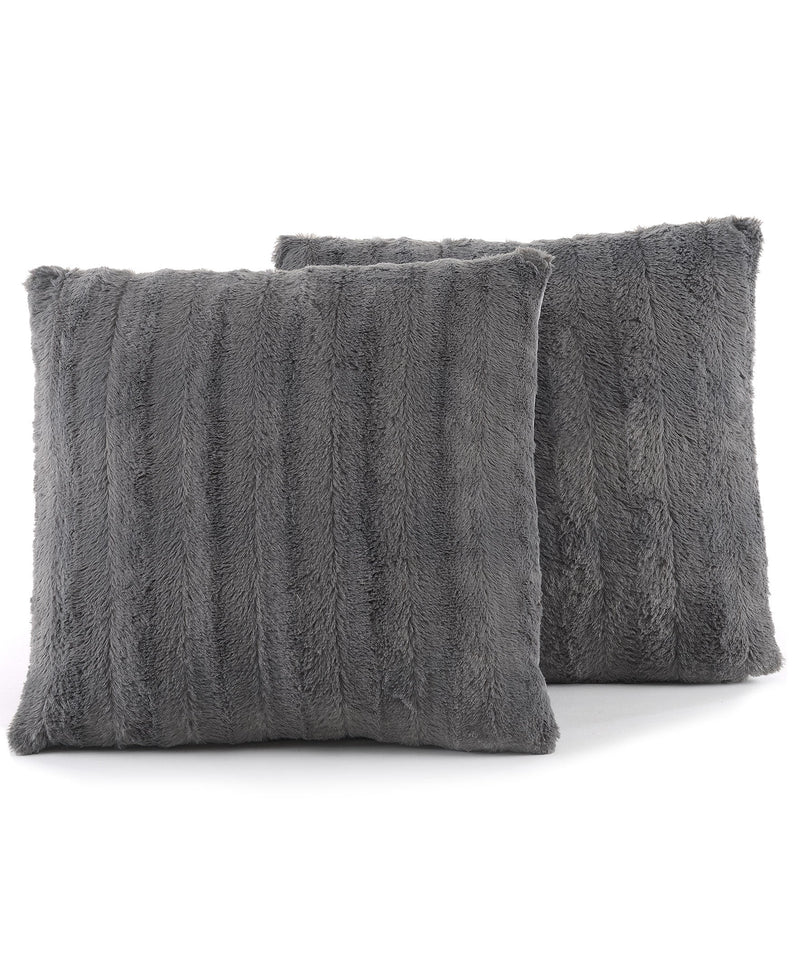 Cheer Collection Set of 2 Faux Fur Throw Pillows 16" x 16"