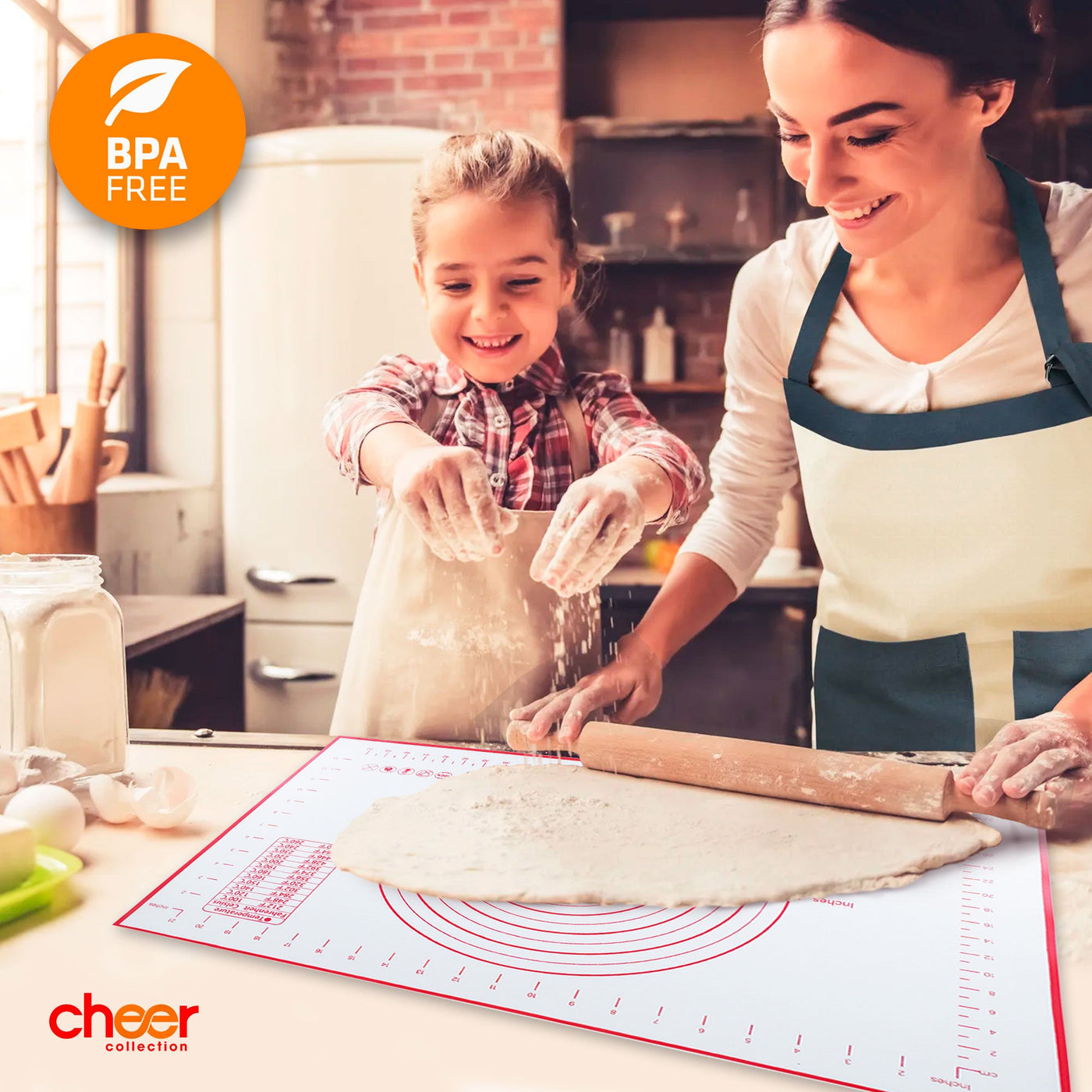 opblijven Voornaamwoord Gemengd Cheer Collection Silicone Baking Mat for Dough and Baking Cookies Pizza Macarons - Non-Slip, 16" x 20" - Cheer Collection opblijven Voornaamwoord Gemengd Cheer Collection Silicone Baking Mat for Dough and Baking Cookies Pizza Macarons - Non-Slip, 16" x 20" - Cheer Collection