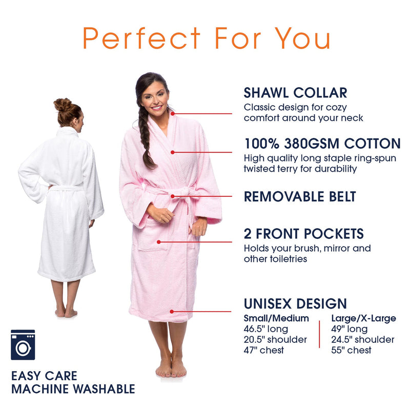 Cheer Collection Terry Robe - Assorted Colors and Sizes