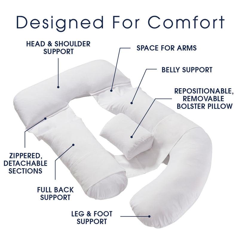 Cheer Collection U Shaped Pregnancy Support Body Pillow with Adjustable Positions - Cheer Collection