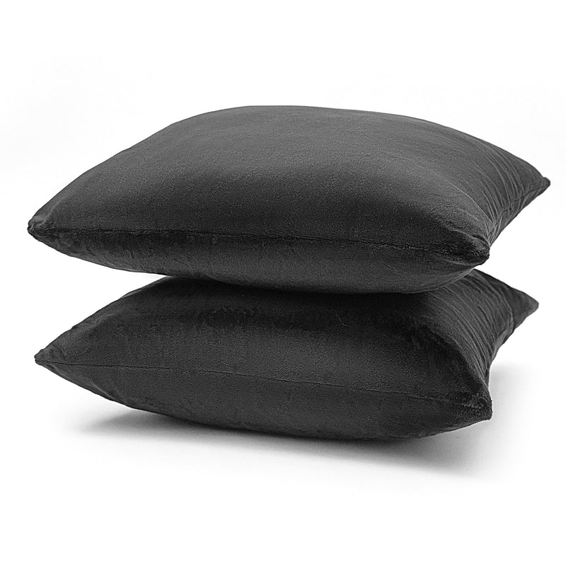 Cheer Collection Velour Throw Pillows - Set of 2 Decorative Couch Pillows - 18" x 18"