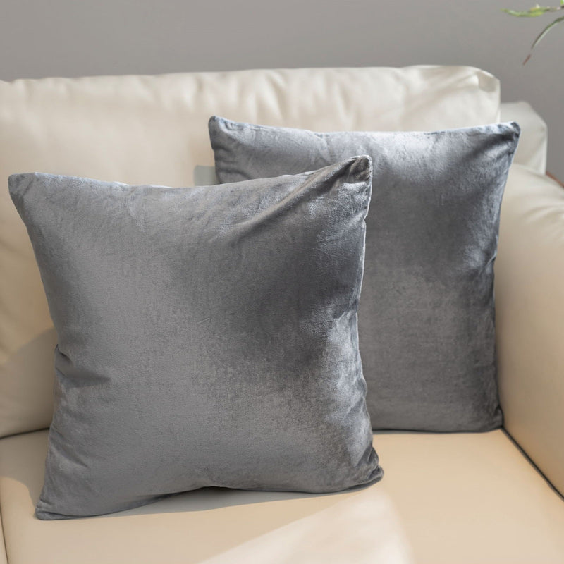 Cheer Collection Velour Throw Pillows - Set of 2 Decorative Couch Pillows - 22" x 22"