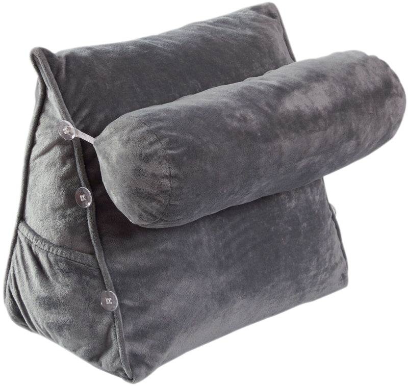 Cheer Collection Wedge Pillow with Detachable Bolster, Gray - Cheer  Collection
