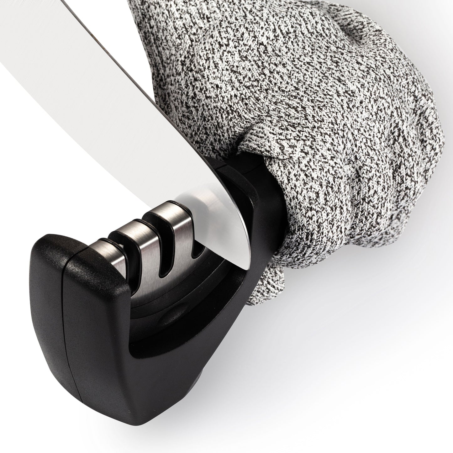 Kitchen Knife Sharpening Tool with Cut-Resistant Glove Included